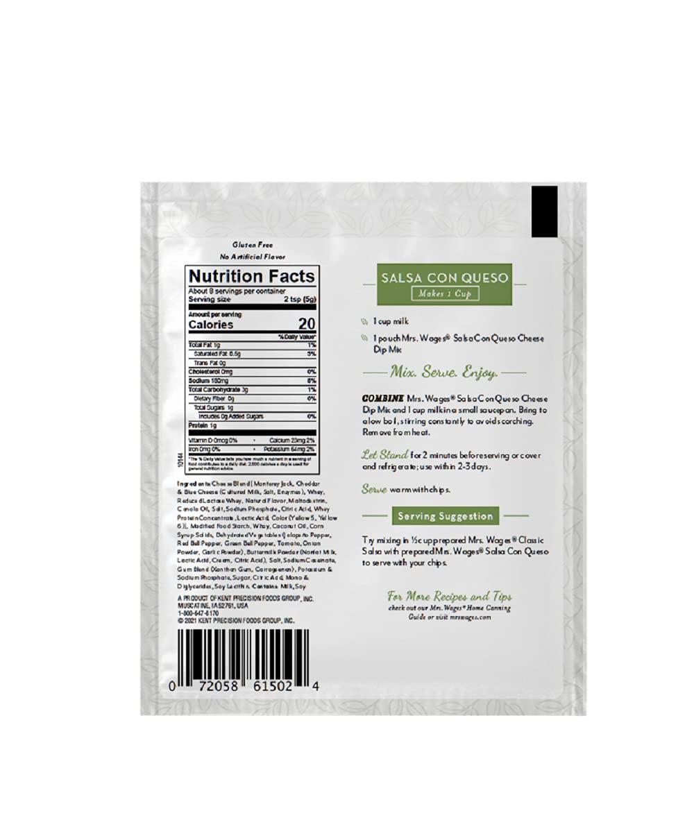 image:imageMrs Wages Cheese Dip Mix Pepper Jack Queso 15 oz Packet Pack Of 12Salsa Con Queso Dip