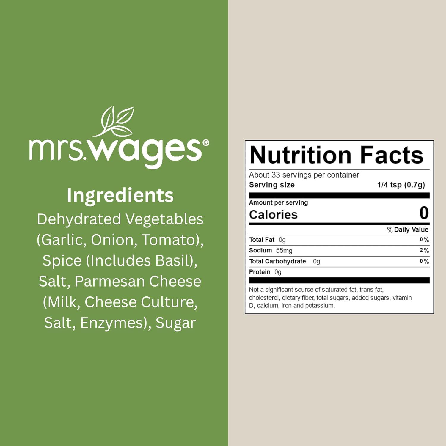 image:imageMrs Wages Chipotle and Garlic Salsa Seasoning Mix Quick and Easy Flavorful Salsa Seasoning Variety of Uses Fresh Flavor 08 oz packet Value Pack of 12Bruschetta