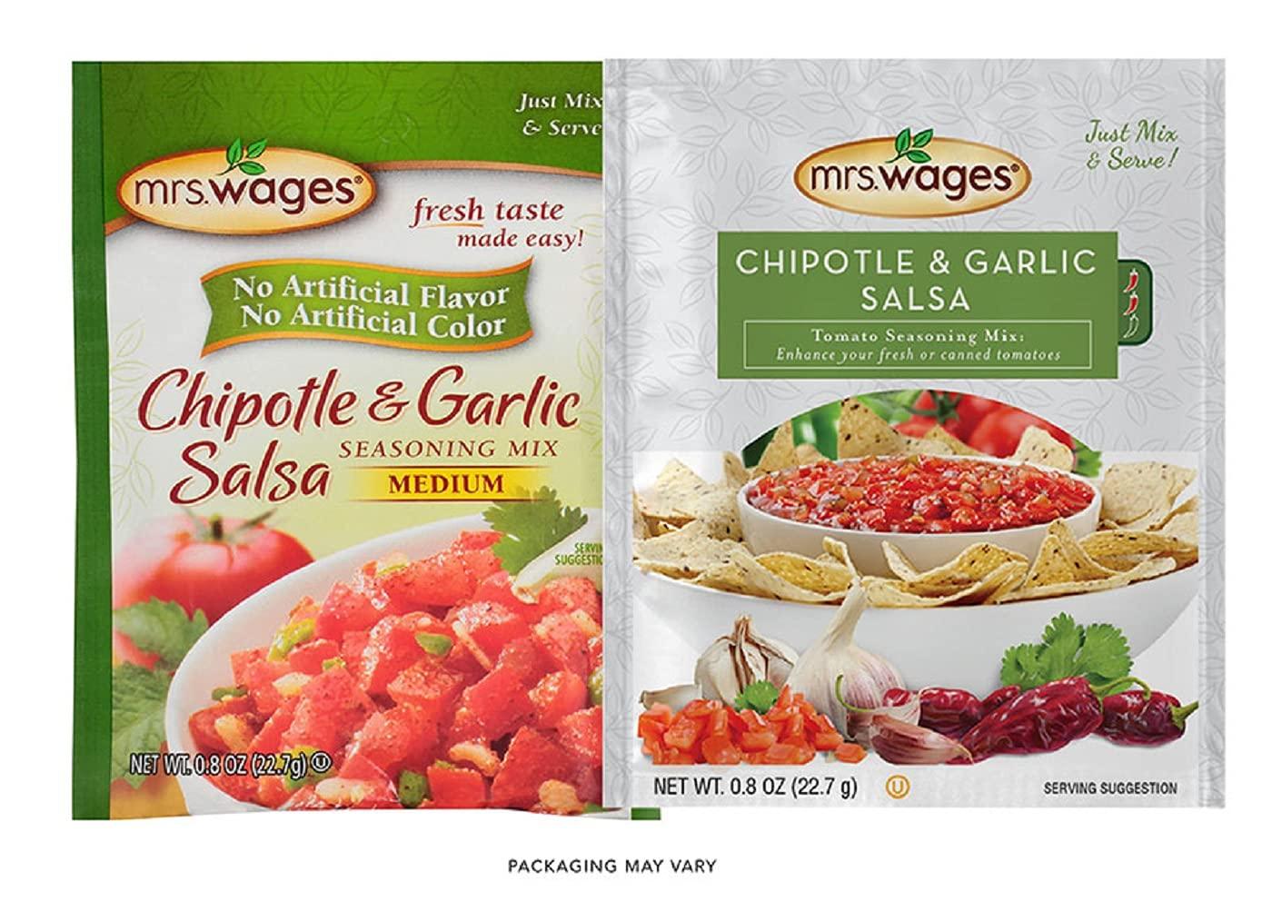 image:imageMrs Wages Chipotle and Garlic Salsa Seasoning Mix Quick and Easy Flavorful Salsa Seasoning Variety of Uses Fresh Flavor 08 oz packet Value Pack of 12Chipotle and Garlic Salsa Seasoning
