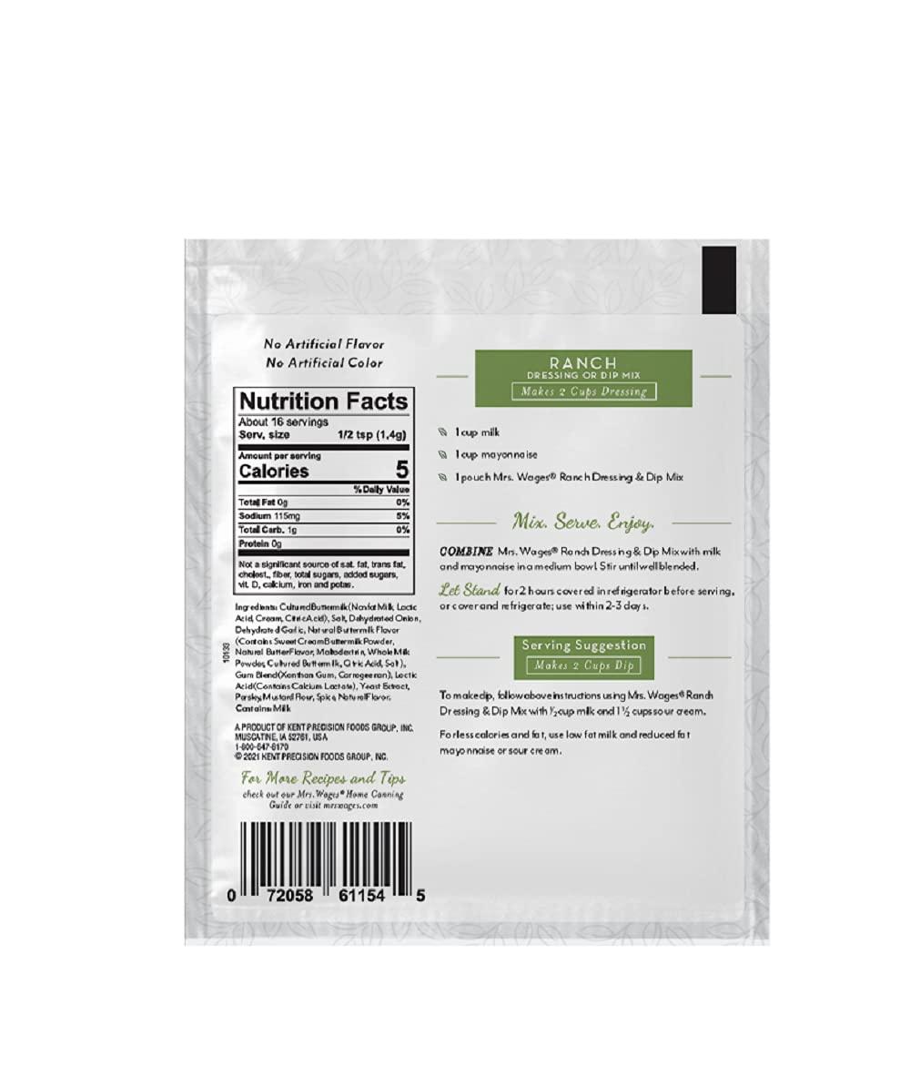 image:imageMrs Wages Dressing and Dip Mix Chipotle Ranch 12 Oz Pack of 12Ranch