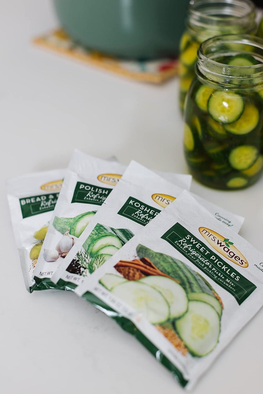 image:imageMrs Wages Medium Spicy Pickles Refrigerator Pickle Mix Quick and Easy SimpleToUse Simple Homemade Pickles Flavorful Spice 185 oz Packet Value Pack of 12Polish Dill