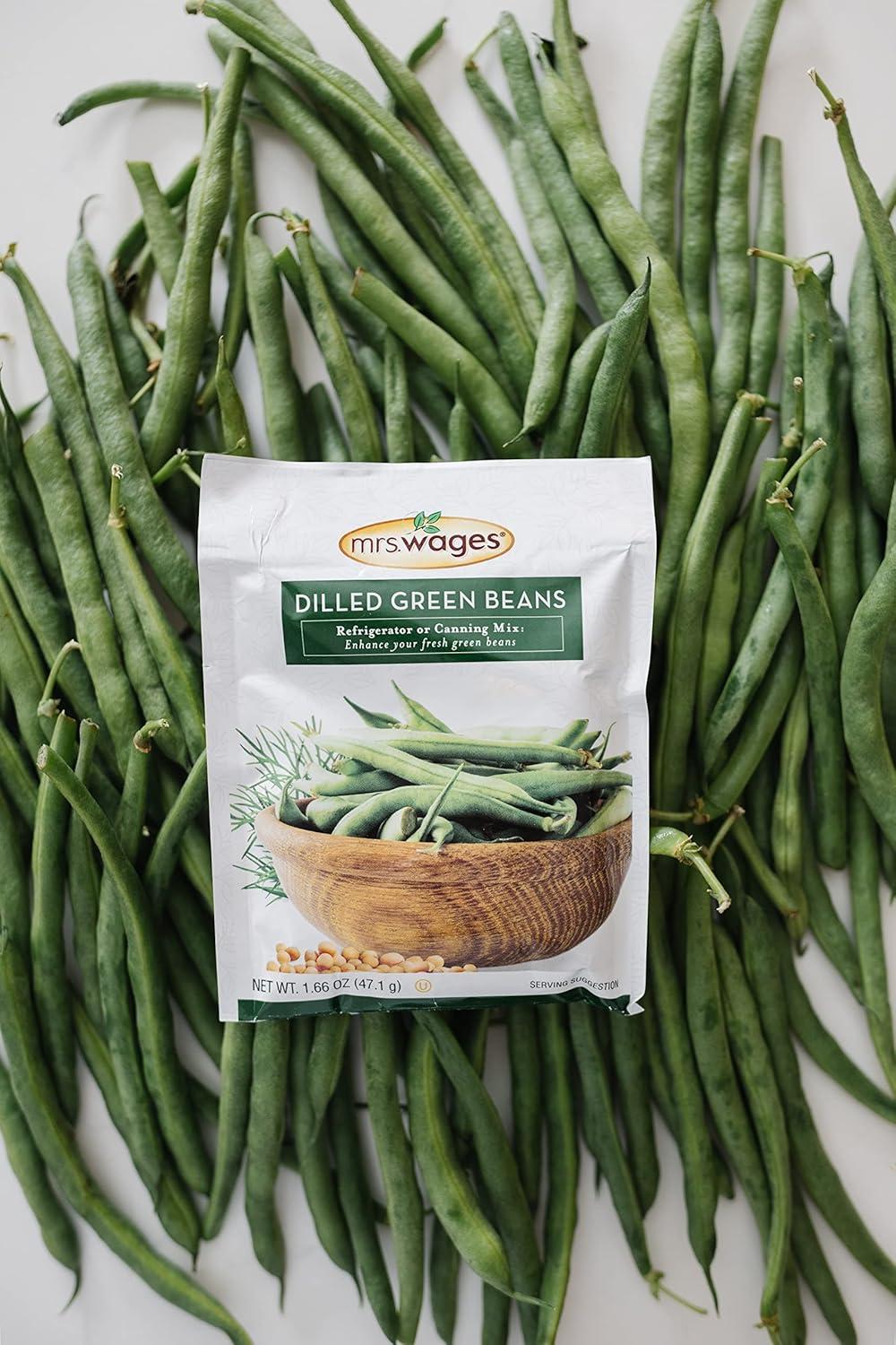 image:imageMrs Wages Medium Spicy Pickles Refrigerator Pickle Mix Quick and Easy SimpleToUse Simple Homemade Pickles Flavorful Spice 185 oz Packet Value Pack of 12Dilled Green Beans