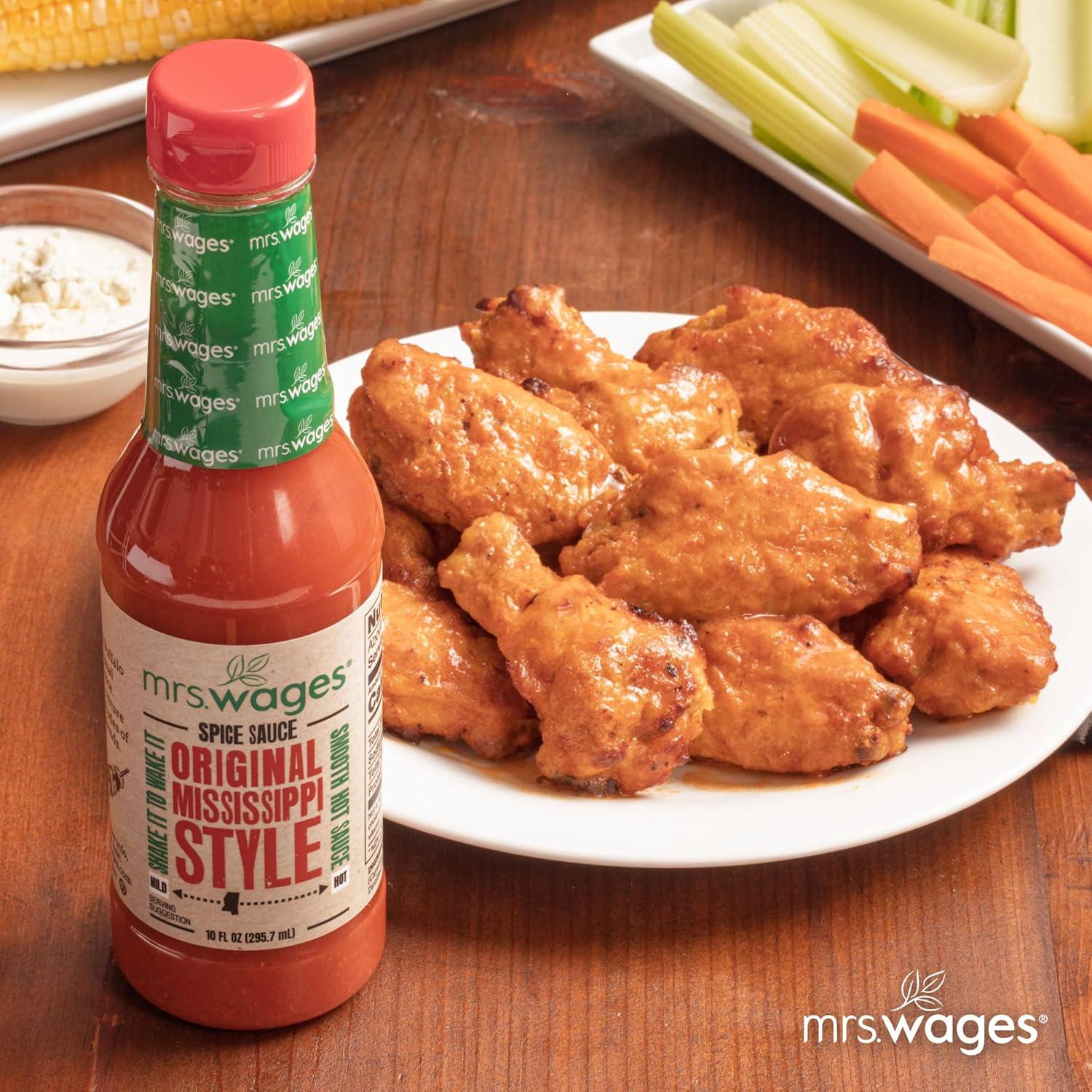 image:imageMrs Wages Original Mississippi Style Spice Sauce Medium Hot Sauce Perfect For Wings Chicken Dip Kabobs Zesty Tangy Cayenne Pepper amp Vinegar Flavorful Heat Smooth Hot Sauce 10 fl oz BottleOriginal Mississippi