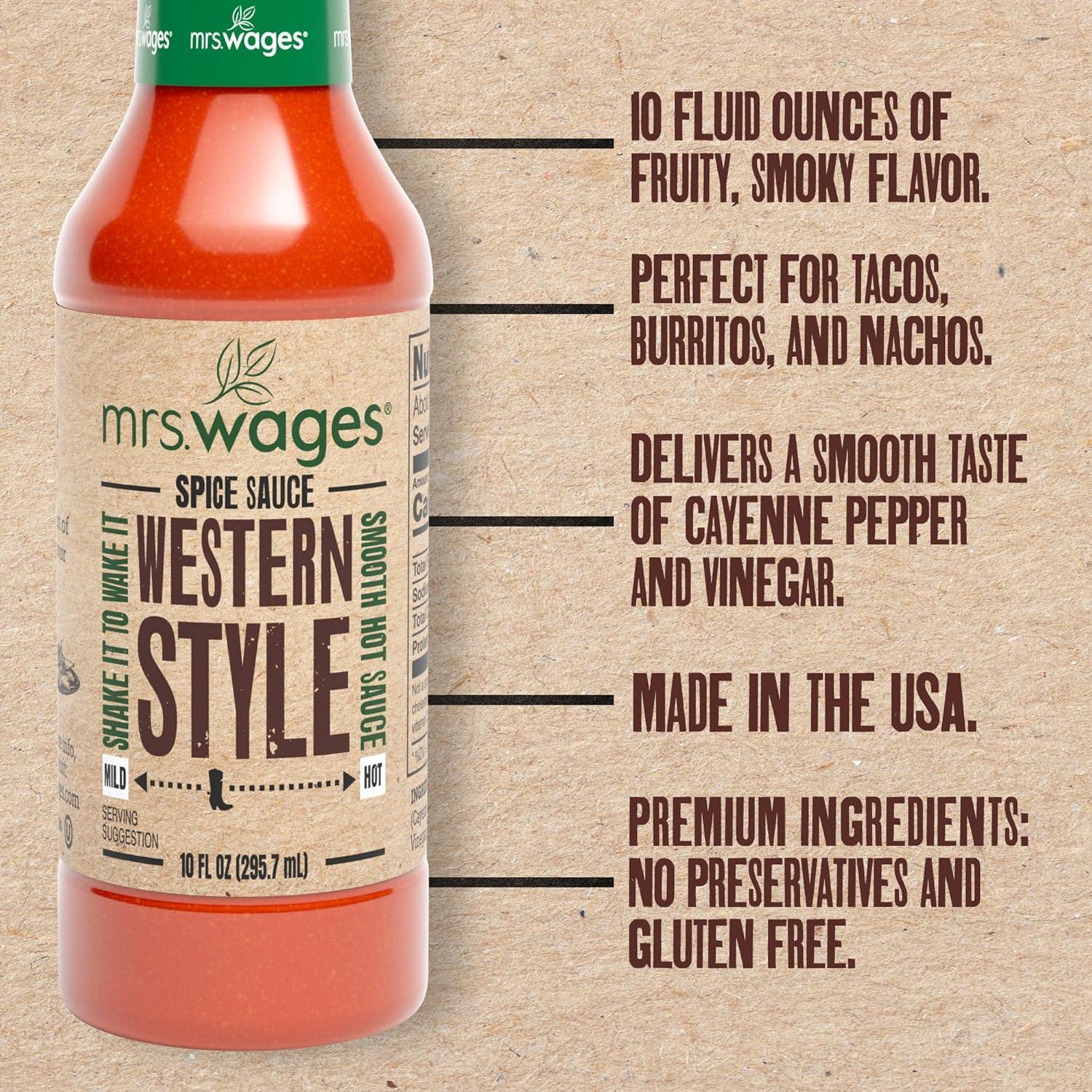 image:imageMrs Wages Original Mississippi Style Spice Sauce Medium Hot Sauce Perfect For Wings Chicken Dip Kabobs Zesty Tangy Cayenne Pepper amp Vinegar Flavorful Heat Smooth Hot Sauce 10 fl oz BottleWestern