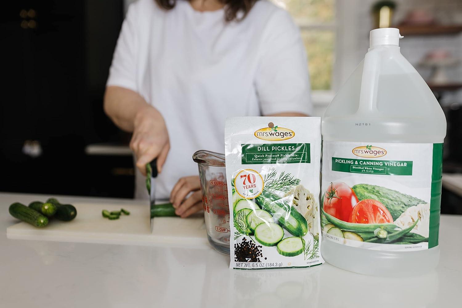 image:imageMrs Wages Pickled Okra and Vegetables Quick Process Mix Quick and Easy SimpleToUse Great Flavor Enhance Pickled Vegetables 336 oz Packet Value Pack of 12Dill