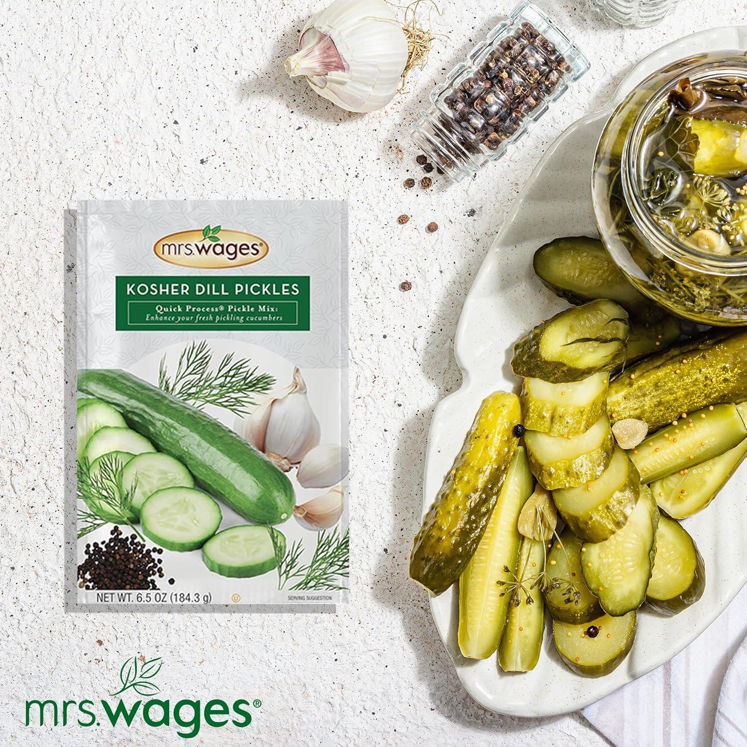 image:imageMrs Wages Pickled Okra and Vegetables Quick Process Mix Quick and Easy SimpleToUse Great Flavor Enhance Pickled Vegetables 336 oz Packet Value Pack of 12Kosher Dill