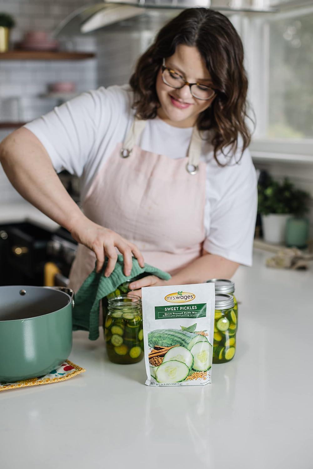 image:imageMrs Wages Sweet Pickles Quick Process Mix Quick and Easy SimpleToUse Simple Homemade Pickles Sweet Traditonal Pickle Flavoring 53 oz Packet Value Pack of 6
