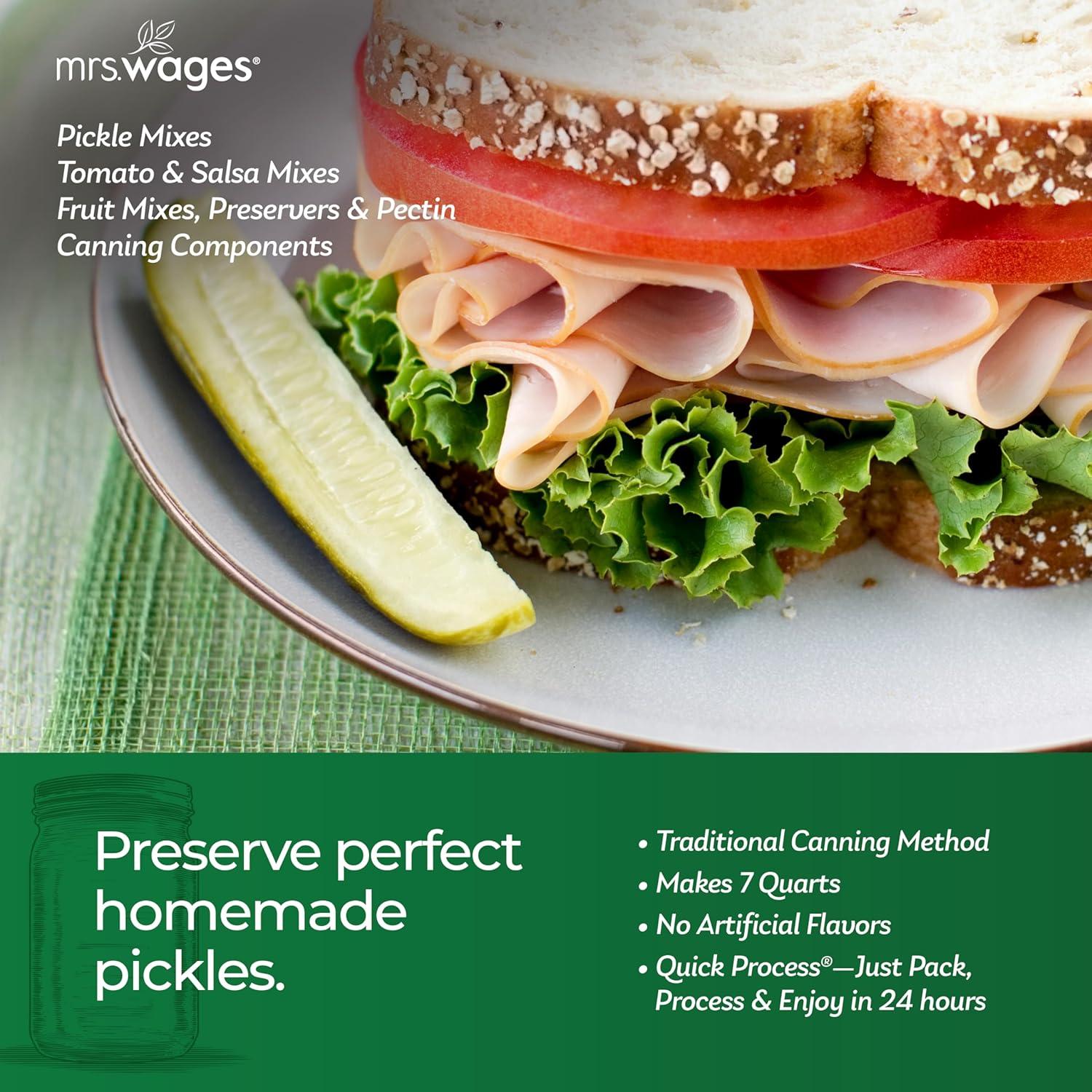 image:imageMrs Wages Zesty Bread and Butter Pickles Quick Process Mix Quick and Easy SimpleToUse Sweet Sour amp Spice Flavor Enhance Pickled Cucumbers 62 oz Packet Value Pack of 12Zesty Bread and Butter