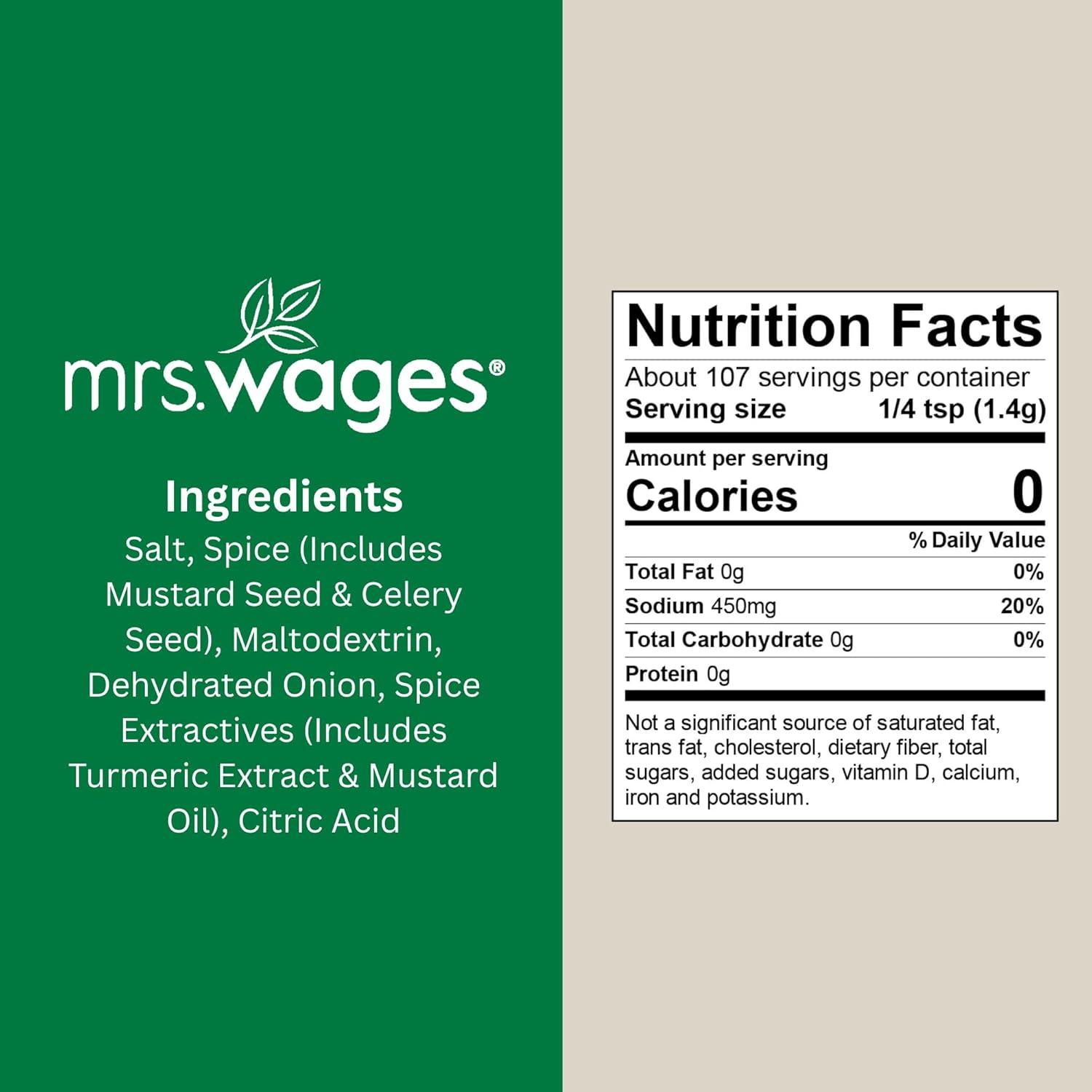 image:imageMrs Wages Zesty Bread and Butter Pickles Quick Process Mix Quick and Easy SimpleToUse Sweet Sour amp Spice Flavor Enhance Pickled Cucumbers 62 oz Packet Value Pack of 12Bread and Butter