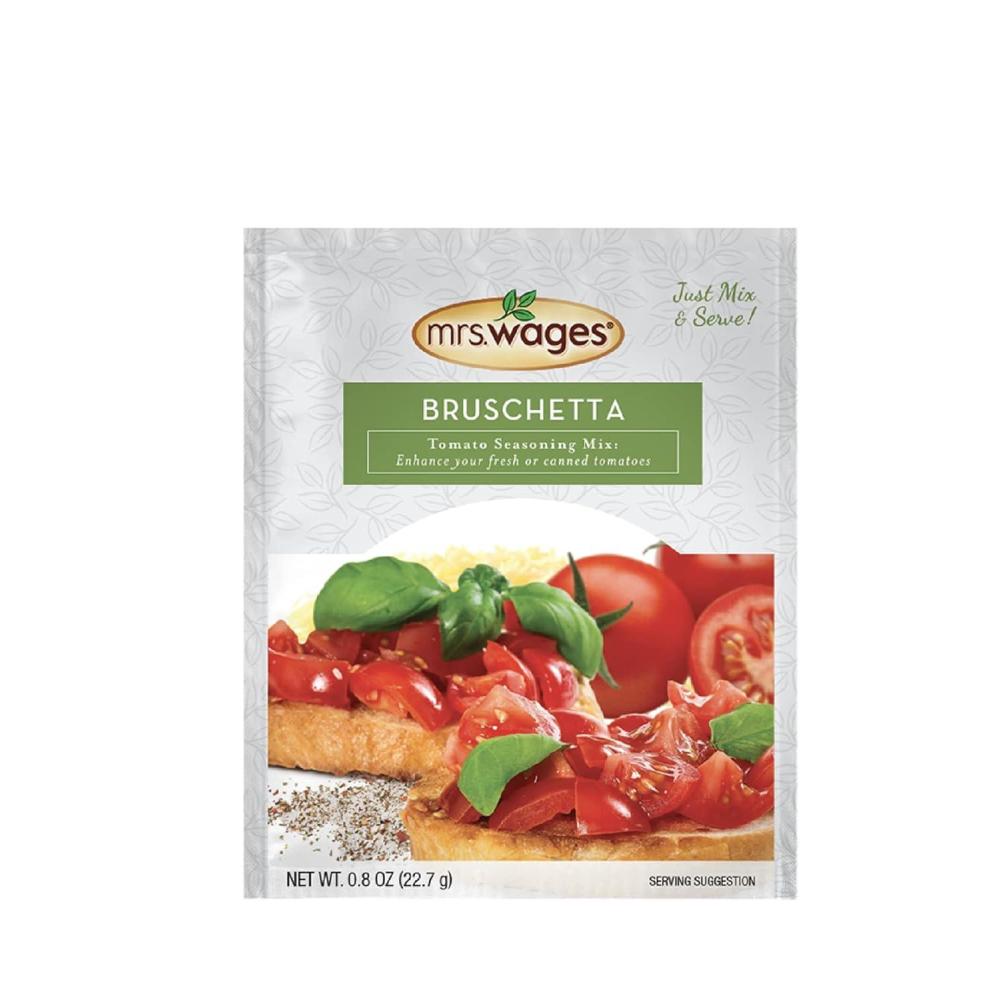 image:imageMrs Wages Chipotle and Garlic Salsa Seasoning Mix Quick and Easy Flavorful Salsa Seasoning Variety of Uses Fresh Flavor 08 oz packet Value Pack of 12Bruschetta