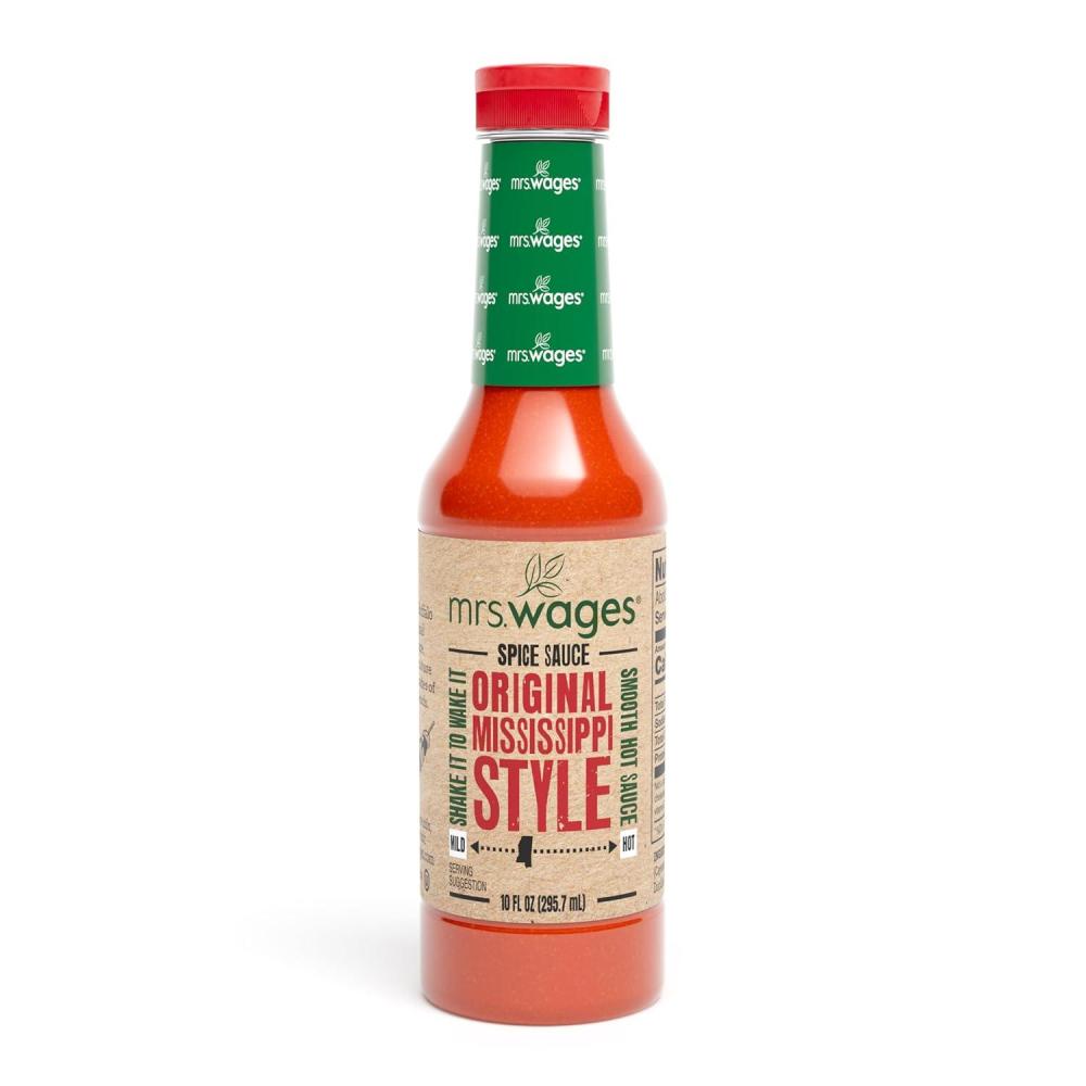 image:imageMrs Wages Original Mississippi Style Spice Sauce Medium Hot Sauce Perfect For Wings Chicken Dip Kabobs Zesty Tangy Cayenne Pepper amp Vinegar Flavorful Heat Smooth Hot Sauce 10 fl oz BottleOriginal Mississippi