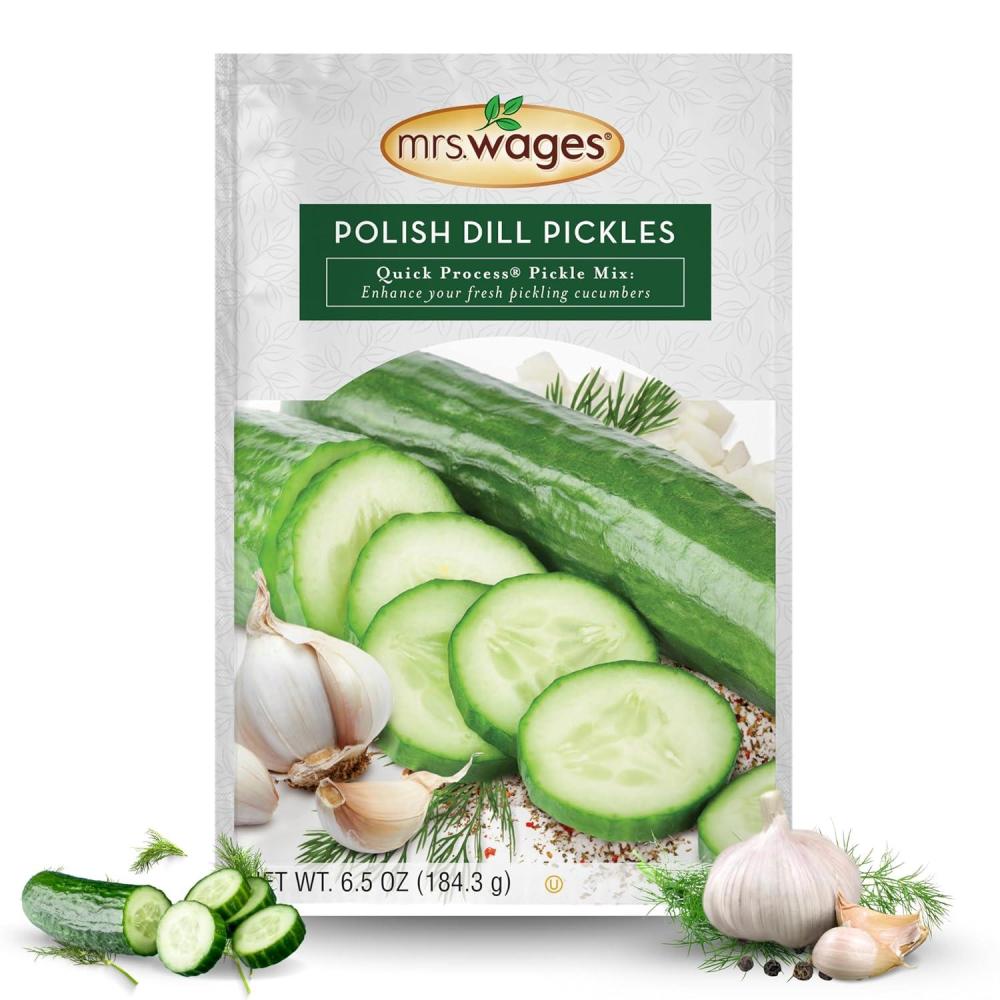 image:imageMrs Wages Pickled Okra and Vegetables Quick Process Mix Quick and Easy SimpleToUse Great Flavor Enhance Pickled Vegetables 336 oz Packet Value Pack of 12Polish Dill