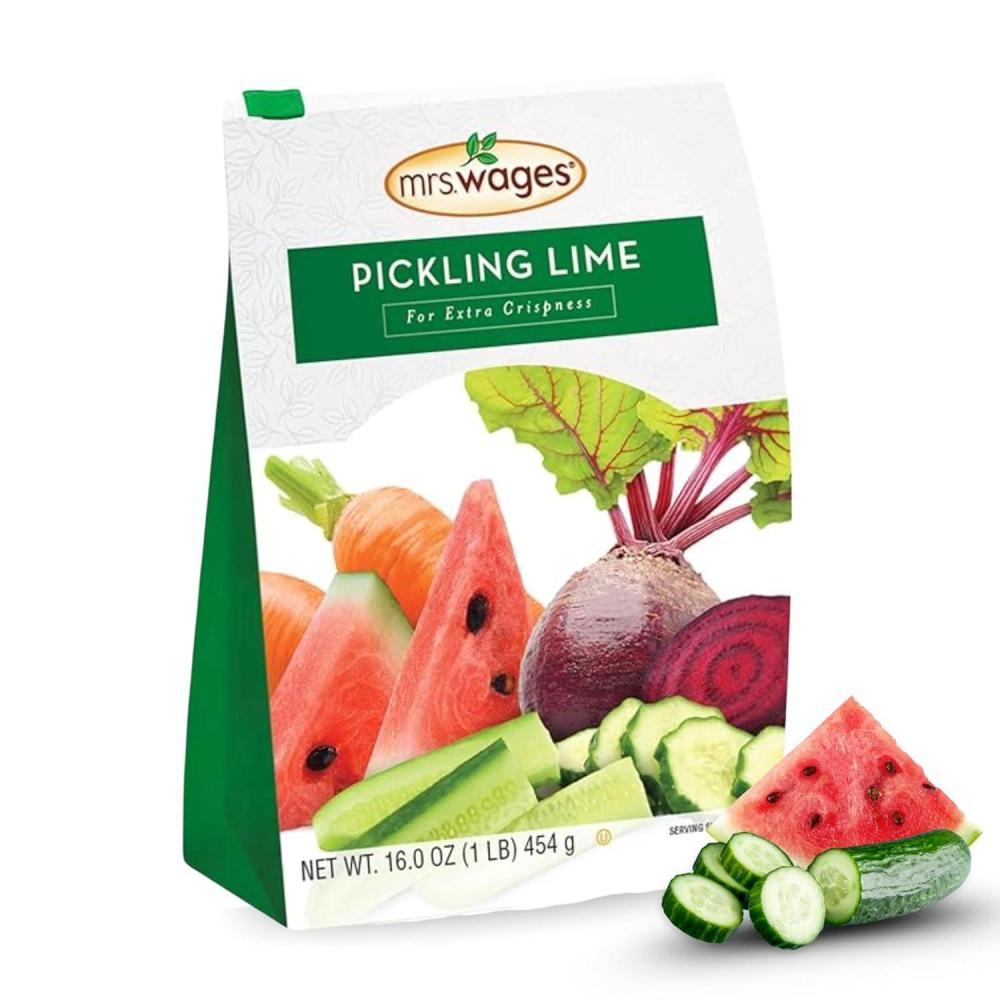 image:imageMrs Wages Pickling Lime EasyToMake Crispy Flavorful Pickles Tasty Creations Pickling Lime LongLasting Resealable Bag 1 lb Value Pack of 61 Pound Pack of 1