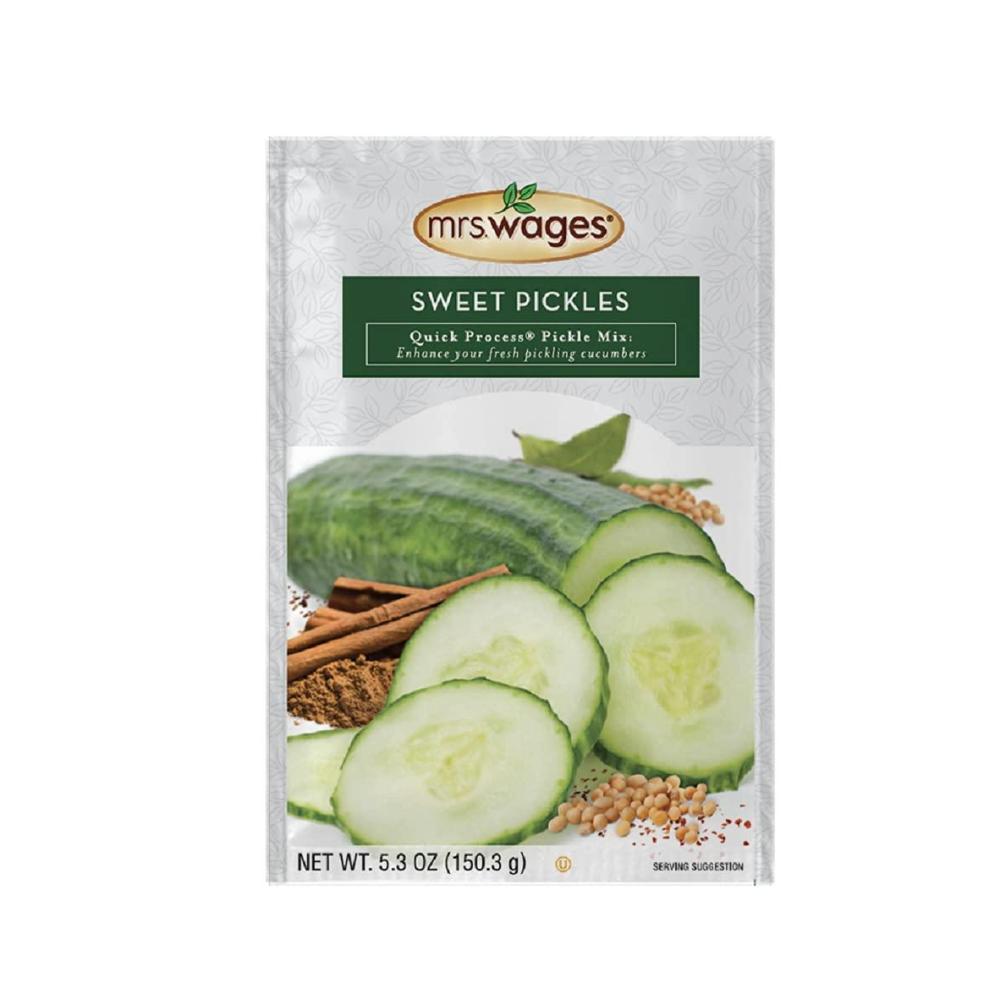image:imageMrs Wages Sweet Pickles Quick Process Mix Quick and Easy SimpleToUse Simple Homemade Pickles Sweet Traditonal Pickle Flavoring 53 oz Packet Value Pack of 6