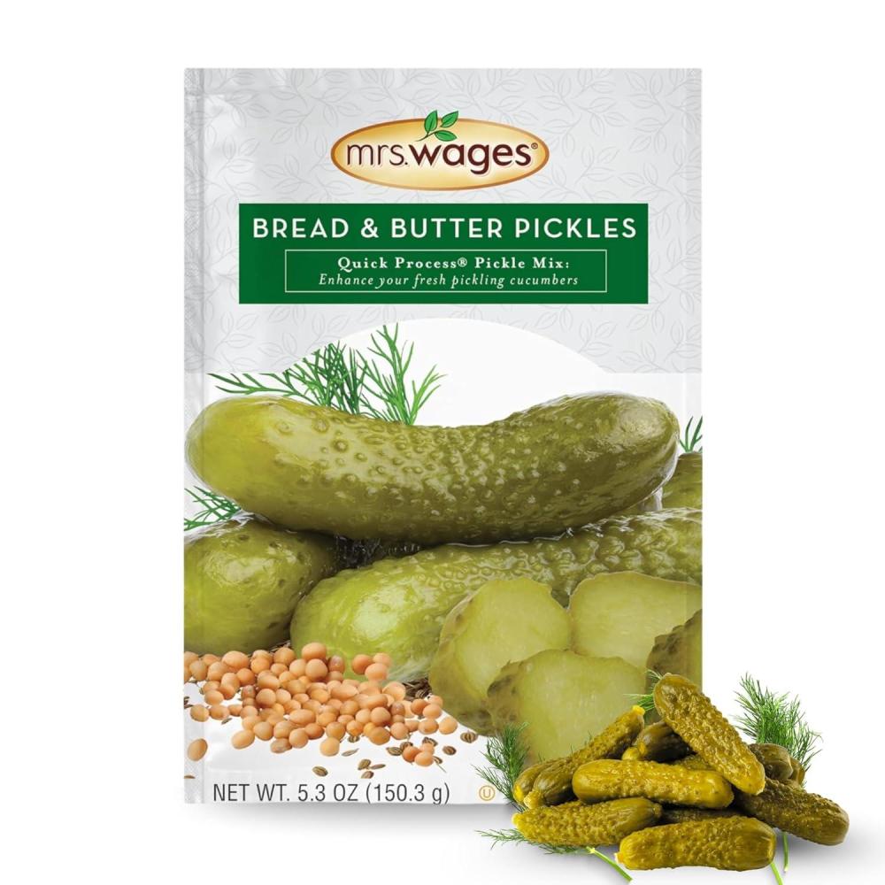 image:imageMrs Wages Zesty Bread and Butter Pickles Quick Process Mix Quick and Easy SimpleToUse Sweet Sour amp Spice Flavor Enhance Pickled Cucumbers 62 oz Packet Value Pack of 12Zesty Bread and Butter