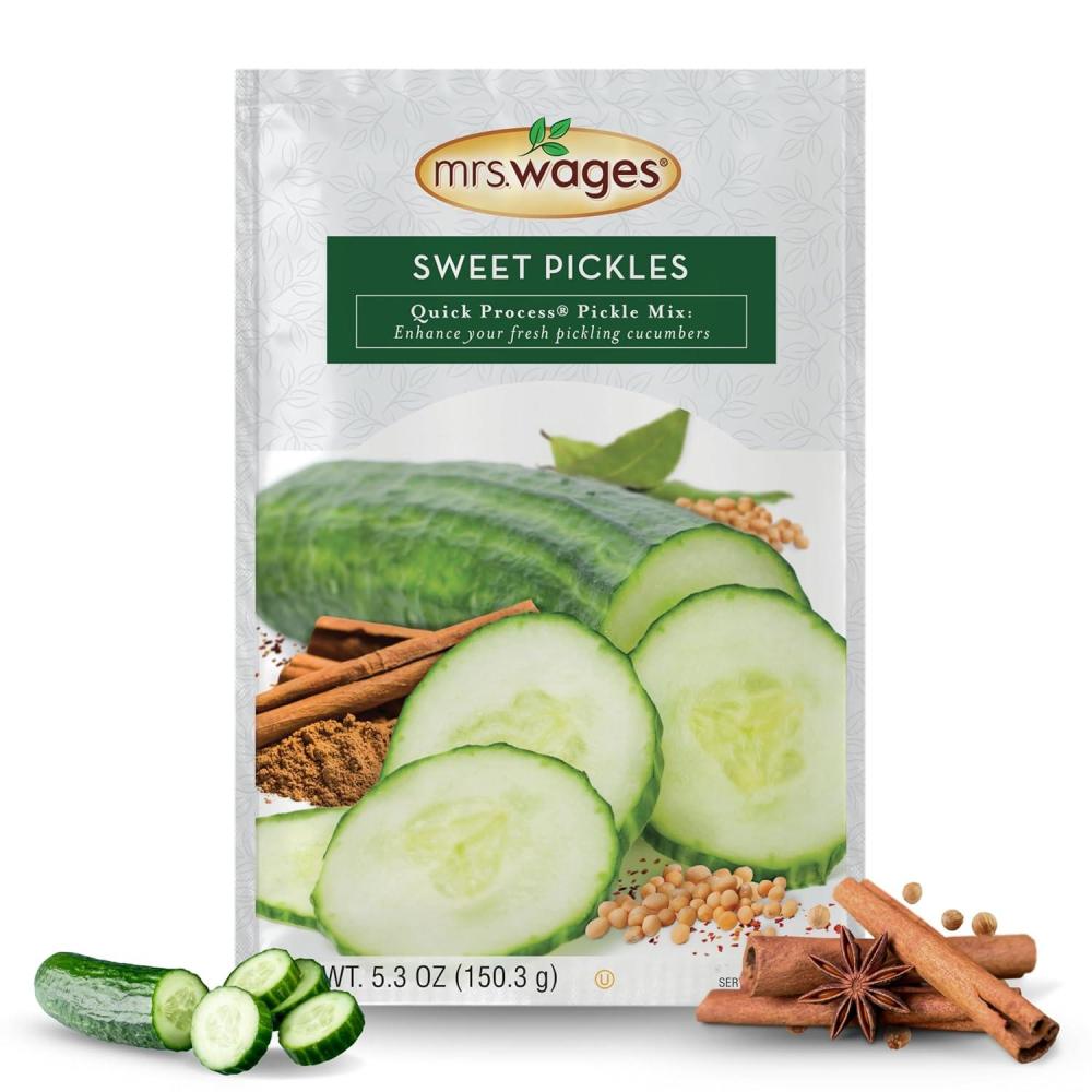 image:imageMrs Wages Zesty Bread and Butter Pickles Quick Process Mix Quick and Easy SimpleToUse Sweet Sour amp Spice Flavor Enhance Pickled Cucumbers 62 oz Packet Value Pack of 12Sweet Pickle