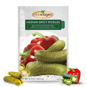 image:imageMrs Wages Medium Spicy Pickles Quick Process Mix Quick and Easy SimpleToUse Flavorful Spice Easy Way to Make Pickles Great Snack 65 oz Packet Value Pack of 12Medium Spicy