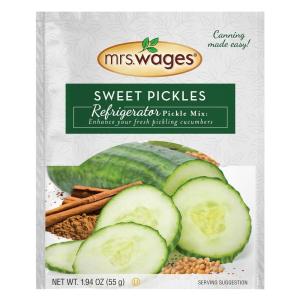 image:imageMrs Wages Medium Spicy Pickles Refrigerator Pickle Mix  Quick and Easy  SimpleToUse  Simple Homemade Pickles  Flavorful Spice  185 oz Packet Value Pack of 12Sweet Pickle