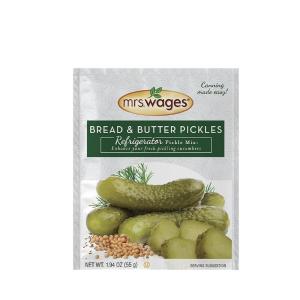 image:imageMrs Wages Medium Spicy Pickles Refrigerator Pickle Mix  Quick and Easy  SimpleToUse  Simple Homemade Pickles  Flavorful Spice  185 oz Packet Value Pack of 12Bread  Butter