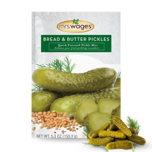 image:imageMrs Wages Zesty Bread and Butter Pickles Quick Process Mix Quick and Easy SimpleToUse Sweet Sour amp Spice Flavor Enhance Pickled Cucumbers 62 oz Packet Value Pack of 12Bread and Butter