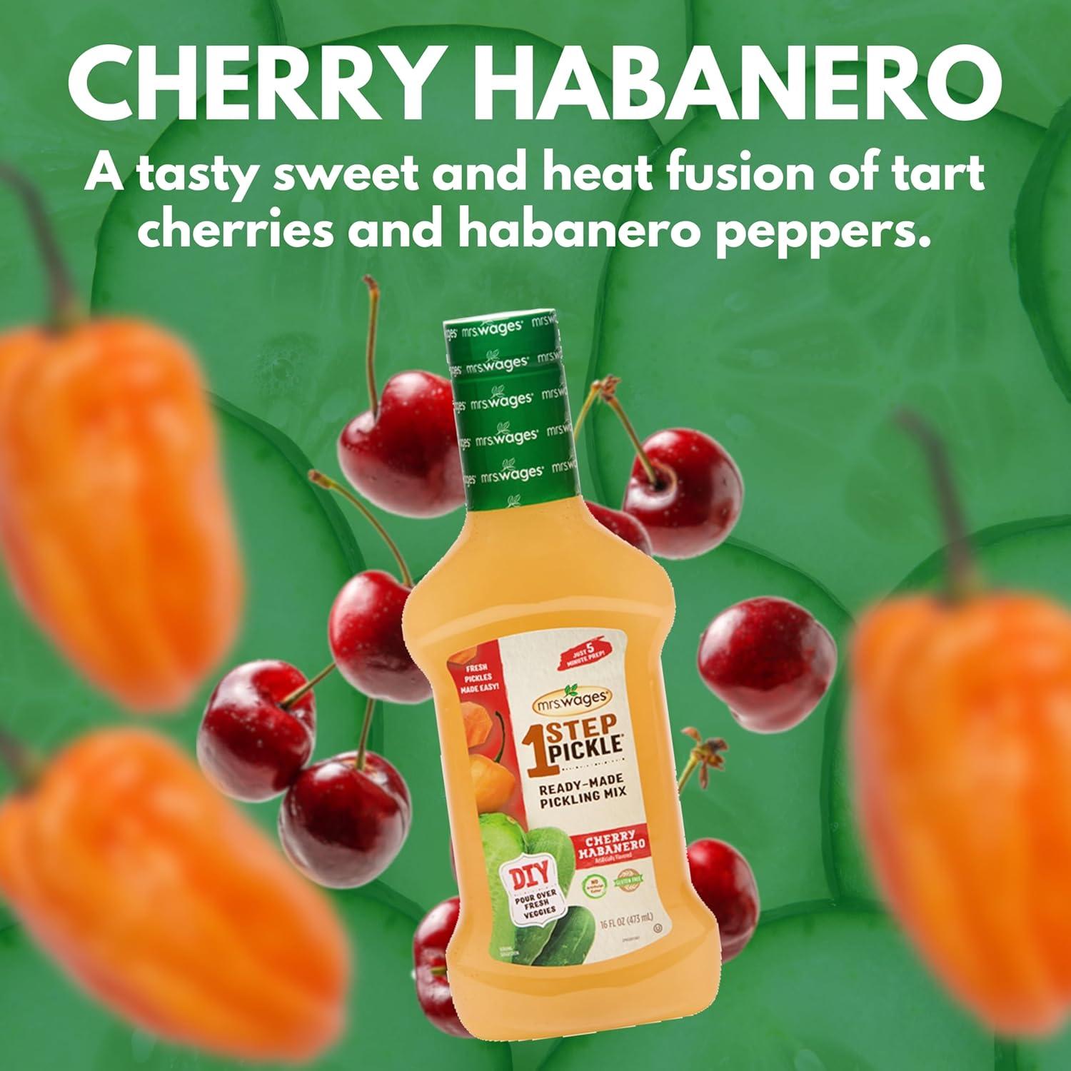 image:imageMrs Wages 1 Step Pickle Bread And Butter Pickling Mix DIY Fresh Pickles in 8 Hours Gluten Free Kosher No Artificial Flavor Each Bottle Makes 2 Pints16 fl oz Bottle VALUE PACK of 6Cherry Habanero