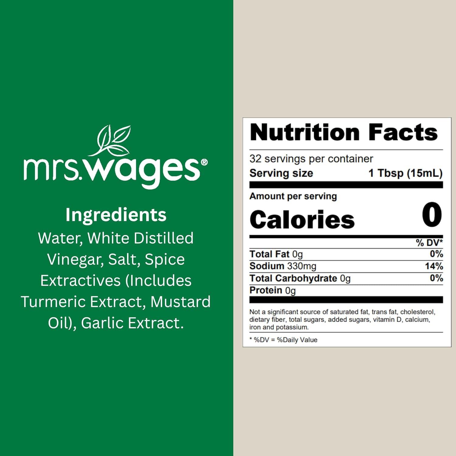 image:imageMrs Wages 1 Step Pickle Bread And Butter Pickling Mix DIY Fresh Pickles in 8 Hours Gluten Free Kosher No Artificial Flavor Each Bottle Makes 2 Pints16 fl oz Bottle VALUE PACK of 6Kosher Dill