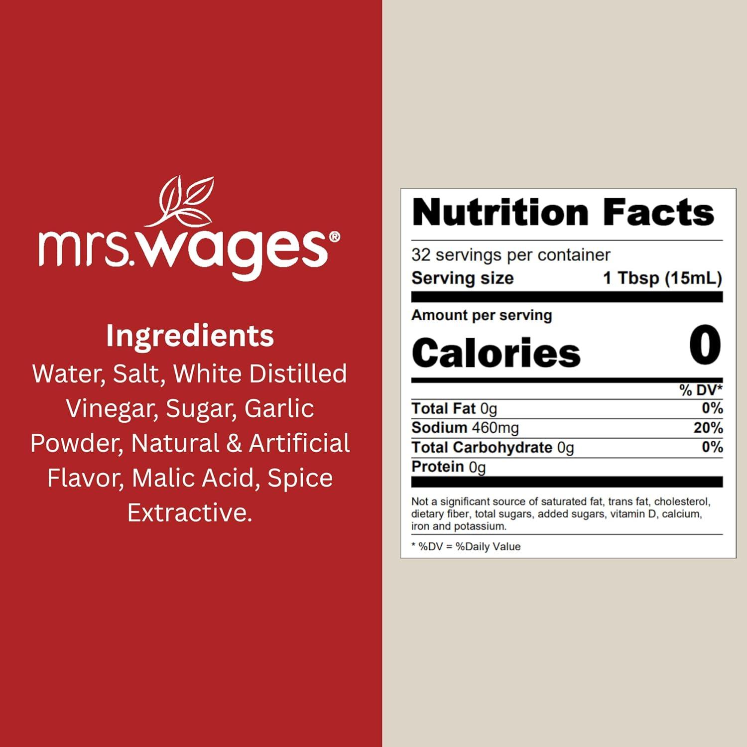 image:imageMrs Wages 1 Step Pickle Bread And Butter Pickling Mix DIY Fresh Pickles in 8 Hours Gluten Free Kosher No Artificial Flavor Each Bottle Makes 2 Pints16 fl oz Bottle VALUE PACK of 6Cherry Habanero