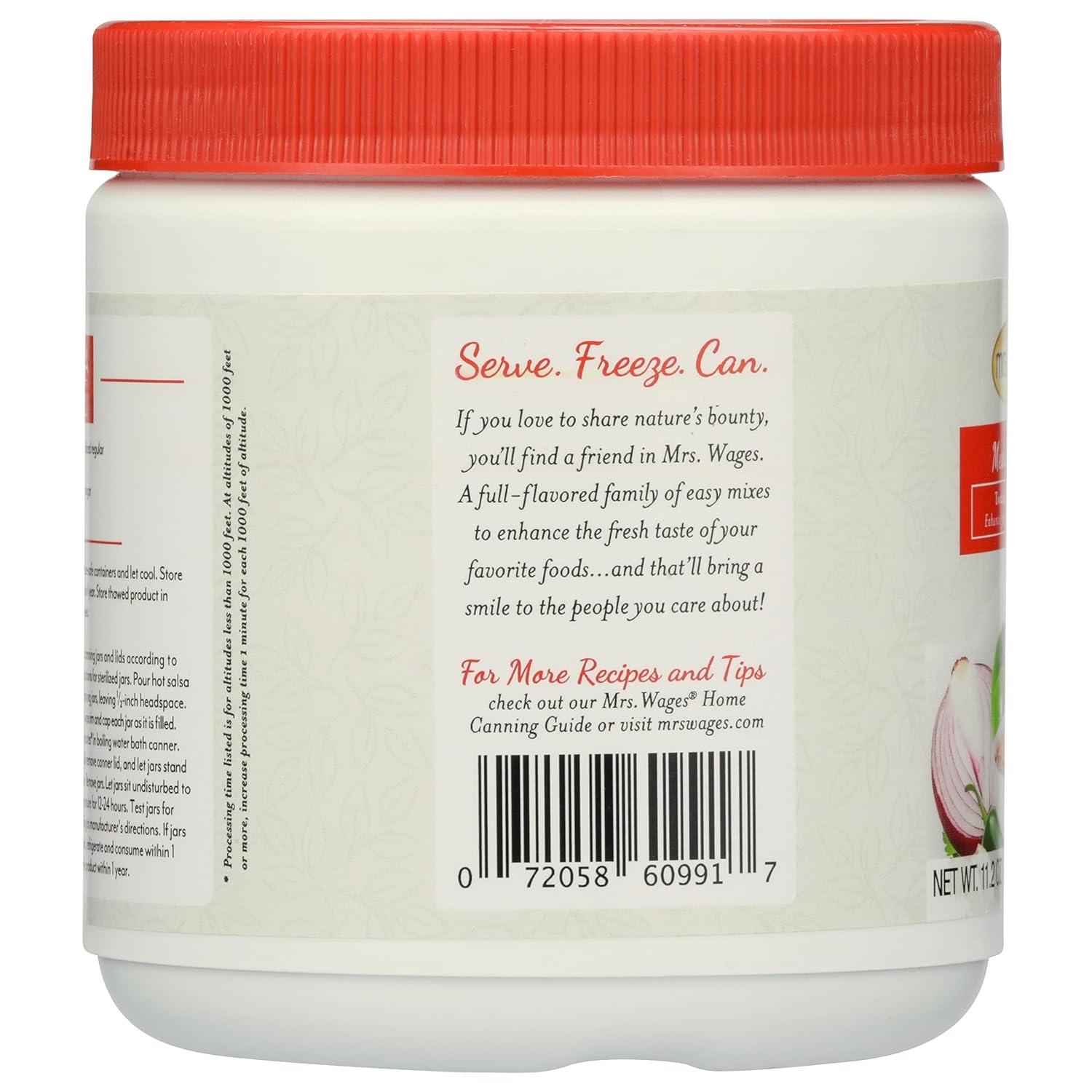image:imageMrs Wages Medium Salsa Canning Mix Quick and Easy SimpleToUse Easy Storage LongLasting Flavorful Spice 112 oz Canister Pack of 1