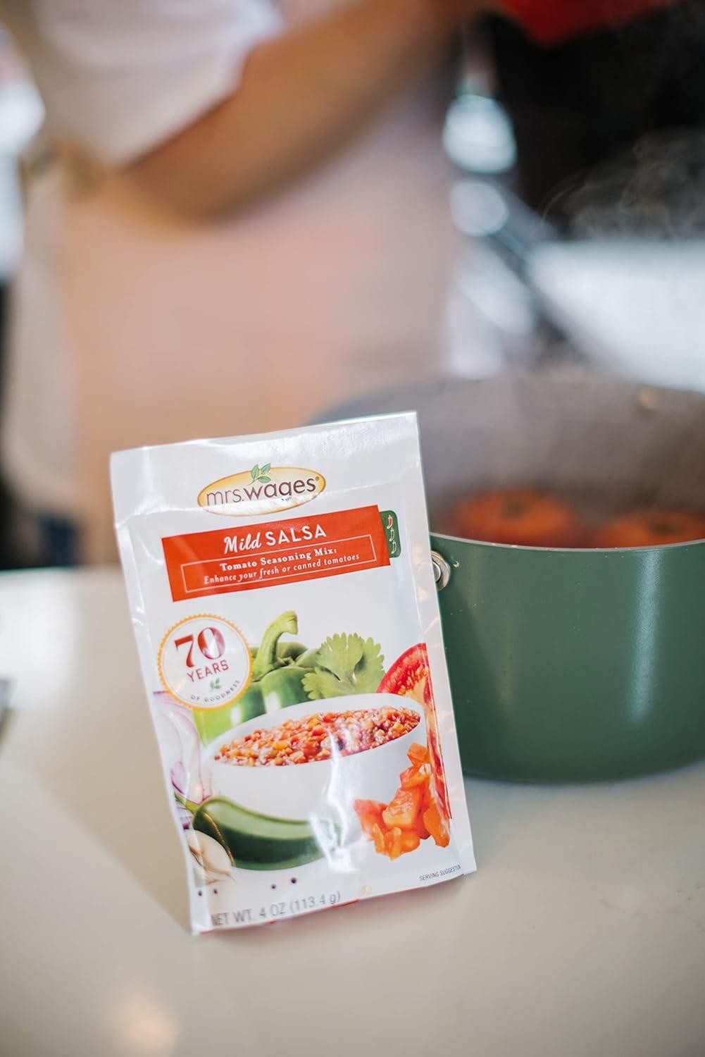 image:imageMrs Wages Tomato Soup Seasoning Mix EasyToUse Simple Homemade Tomato Soup Great Flavor Easy To Freeze or Serve Fresh Naturally Flavored 55 oz Packet Value Pack of 6Mild Salsa