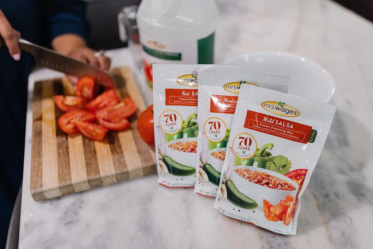 image:imageMrs Wages Tomato Soup Seasoning Mix EasyToUse Simple Homemade Tomato Soup Great Flavor Easy To Freeze or Serve Fresh Naturally Flavored 55 oz Packet Value Pack of 6Hot Salsa