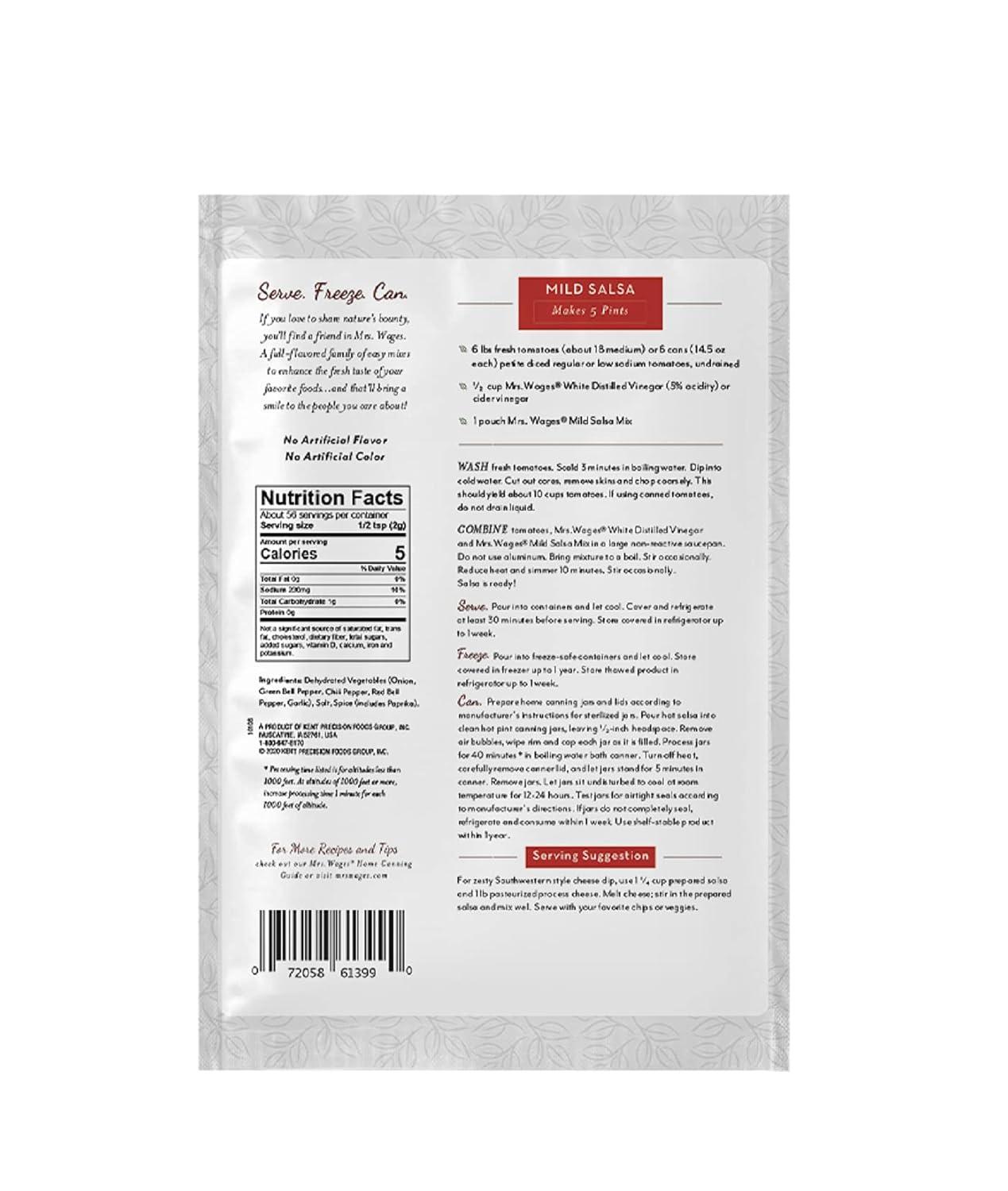 image:imageMrs Wages Tomato Soup Seasoning Mix EasyToUse Simple Homemade Tomato Soup Great Flavor Easy To Freeze or Serve Fresh Naturally Flavored 55 oz Packet Value Pack of 6Mild Salsa