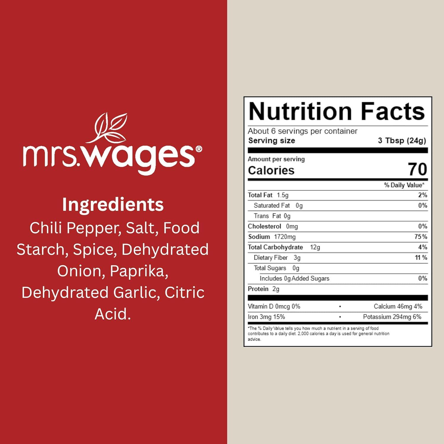 image:imageMrs Wages Tomato Soup Seasoning Mix EasyToUse Simple Homemade Tomato Soup Great Flavor Easy To Freeze or Serve Fresh Naturally Flavored 55 oz Packet Value Pack of 6Chili Base