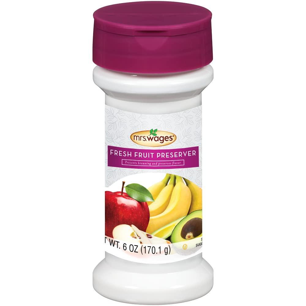 image:imageMrs Wages Fresh Fruit Preserver Protects Color amp Flavor in Fruits Prevents Browning Use on Fresh Frozen or Canned Fruit Shaker Bottle for Easy Use 6 Oz Shaker Bottle Pack of 6Fresh Fruit Preserver