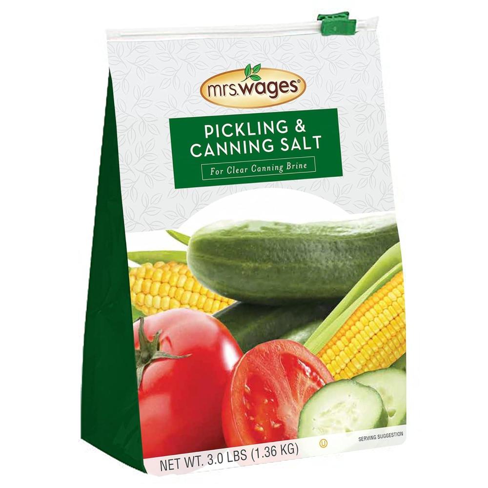 image:imageMrs Wages Pickling and Canning Salt EasyToUse Clear Canning Brine No Artificial Flavor or Color 3 lb Resealable Pouch Value Pack of 6